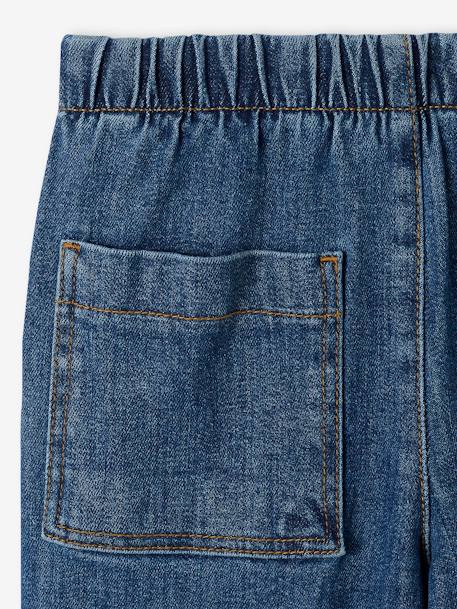 Pantalón pesquero ancho con puente para niña denim natural+doble stone 