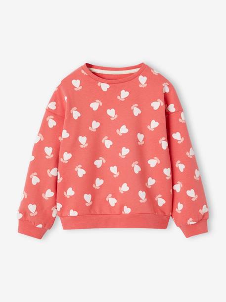 Sudadera fantasía con motivo de corazones o lunares, para niña azul chambray+crudo+MARRON CLARO ESTAMPADO+rojo+rosa rosa pálido 