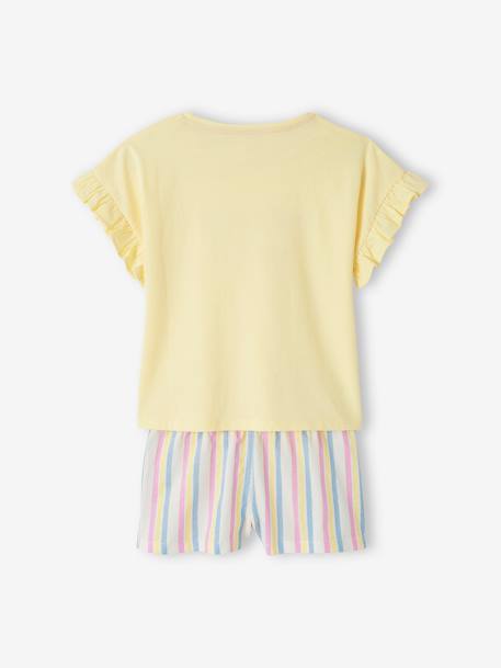 Pijama con short 'Meilleure Sister' amarillo pastel 