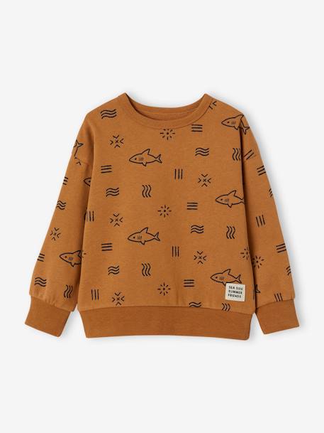 Sudadera con motivo de tiburones, para niño caramelo 