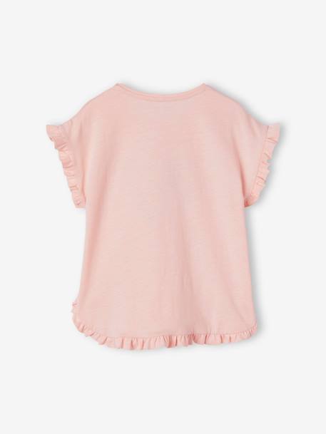 Camiseta con volante y motivo de lentejuelas, para niña rosa rosa pálido+rosa viejo+verde agua+VERDE OSCURO LISO CON MOTIVOS 