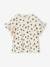 Camiseta de canalé con estampado de flores para niña beige+blanco estampado 