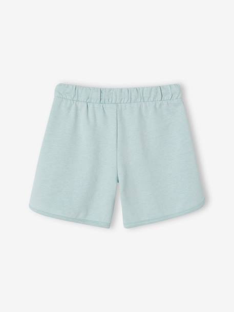 Short deportivo de felpa para niña azul marino+coral+multicolor+verde agua 