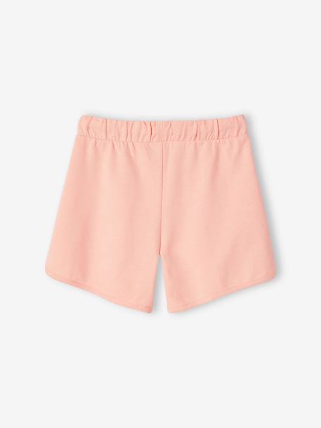 Short deportivo de felpa para niña azul marino+coral+multicolor+verde agua 