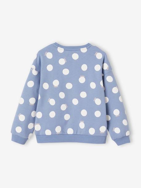 Sudadera fantasía con motivo de corazones o lunares, para niña azul chambray+rojo 