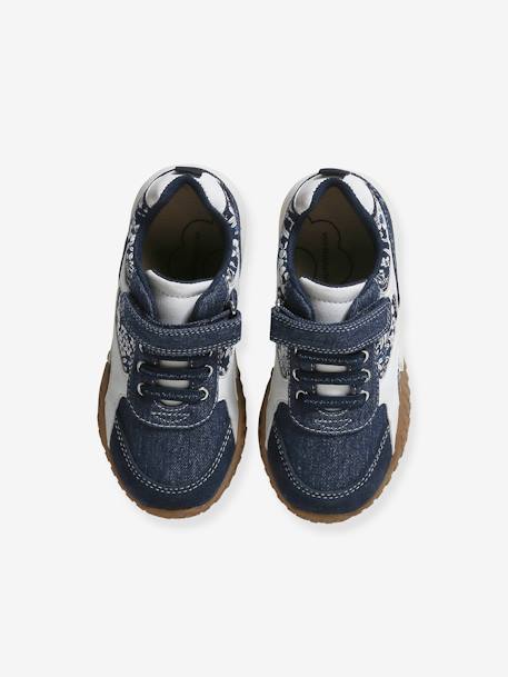 Zapatillas infantiles con cordones elásticos, especial autonomía denim natural 