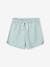 Short deportivo de felpa para niña azul marino+coral+verde agua 