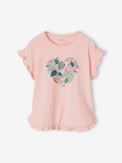 Niña-Camisetas-Camisetas-Camiseta con volante y motivo de lentejuelas, para niña