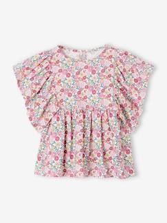 Niña-Camisetas-Camiseta blusa con flores, para niña