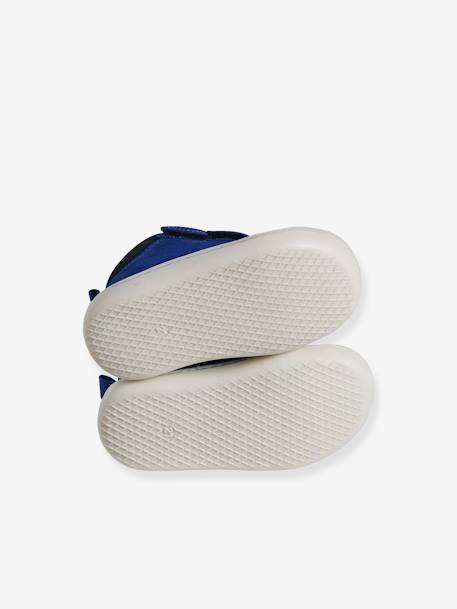 Botines flexibles de piel con cierre autoadherente para bebé, «primeros pasos» azul+azul intenso+azul marino 