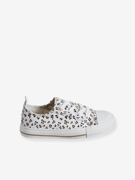 Zapatillas de lona fantasía, para niña blanco estampado+VERDE OSCURO ESTAMPADO 