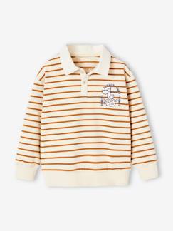 Niño-Sudadera a rayas con cuello polo para niño