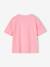 Camiseta lisa Basics de manga corta para niña azul turquesa+rosa chicle 