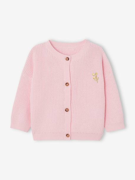 Ecorresponsables-Bebé-Sudaderas, jerséis y chaquetas de punto-Chaqueta de punto inglés con motivo irisado para bebé