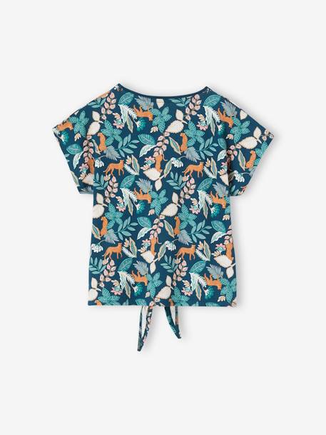 Camiseta estampada con lazo fantasía, para niña azul marino+caqui+crudo+ROSA MEDIO ESTAMPADO+vainilla+verde 