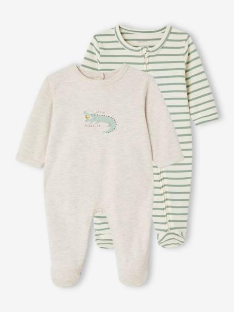Pack de 2 pijamas de interlock para bebé