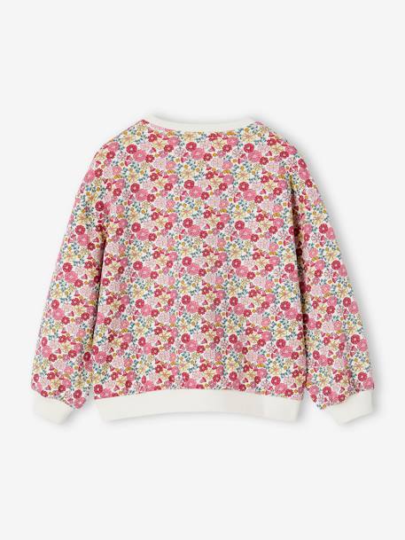 Sudadera con motivos de flores para niña rosa 