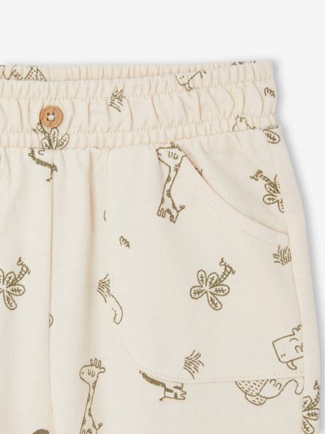 Pantalón de felpa estampado para bebé caqui+crudo 