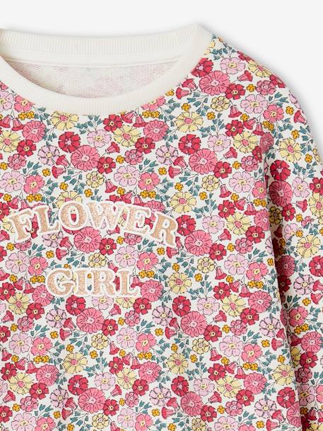 Sudadera con motivos de flores para niña rosa 