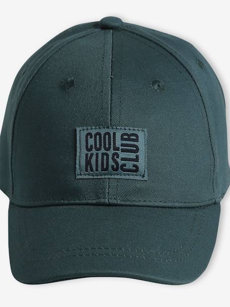 Gorra lisa con bordado delante para niño azul marino+liquen+rayas beige 