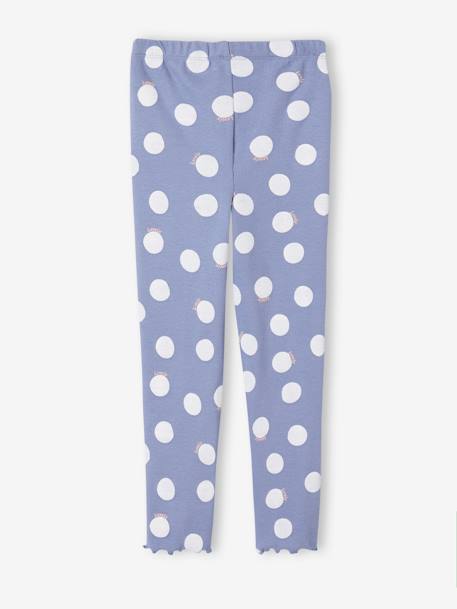 Leggings estampados de canalé niña azul chambray+azul marino+crudo+rosa viejo 