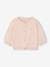 Cárdigan Basics de punto tricot con corazón bordado, para bebé blanco+rosa maquillaje 