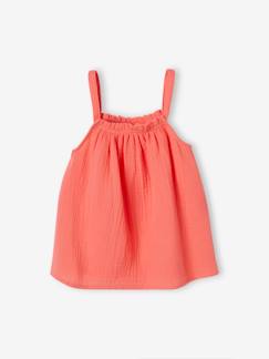 Niña-Camisas y Blusas-Blusa de tirantes de gasa de algodón, para niña