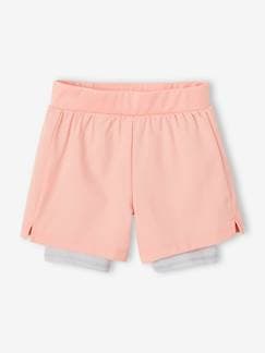 Niña-Shorts y bermudas-Short deportivo 2 en 1 de tejido técnico para niña