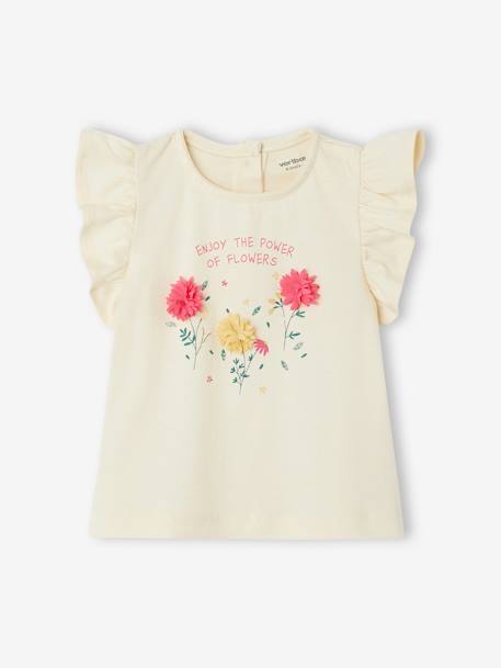 Camiseta con flores en relieve para bebé