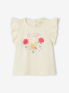 -Camiseta con flores en relieve para bebé