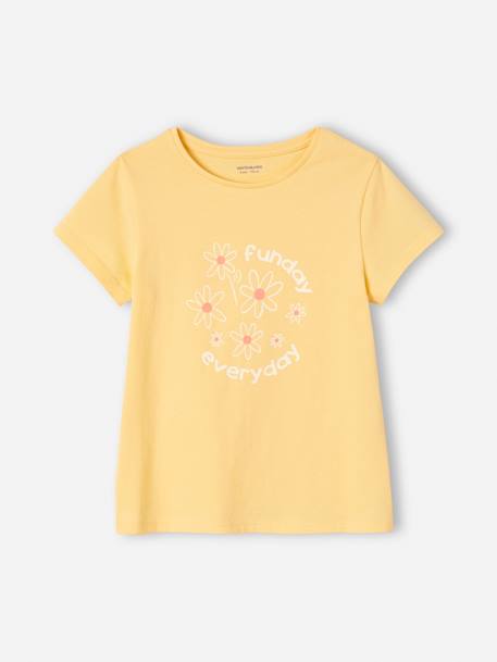 Pack de 3 camisetas surtidas con detalles irisados, para niña amarillo pastel+verde sauce 