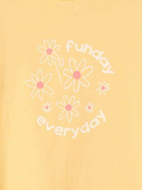 Pack de 3 camisetas surtidas con detalles irisados, para niña amarillo pastel+AZUL OSCURO LISO CON MOTIVOS+MARRON CLARO LISO CON MOTIVOS+rosa frambuesa+verde sauce 