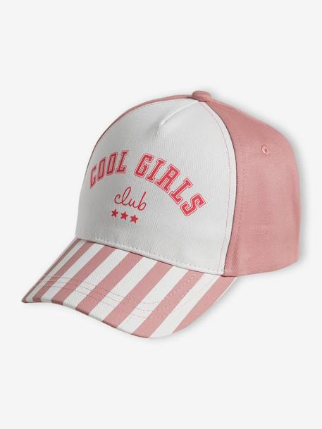 Gorra niña 'Cool Girls Club' rayas azul+rayas rosa 