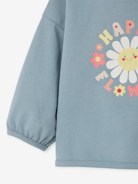 Sudadera happy flower bebé azul grisáceo 