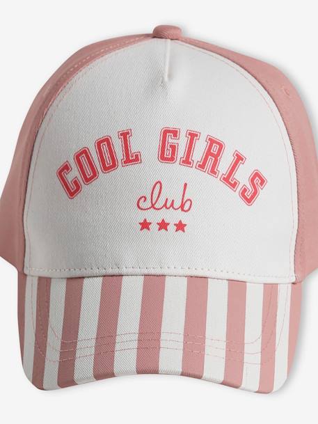 Gorra niña 'Cool Girls Club' rayas azul+rayas rosa 