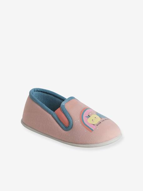 Zapatillas de casa elásticas infantiles de tela albaricoque 