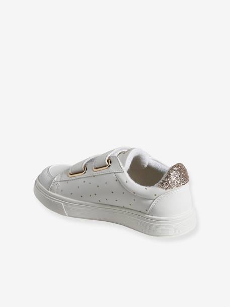 Zapatillas infantiles con detalles dorados blanco estampado 