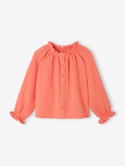 Blusa amplia de gasa de algodón para niña