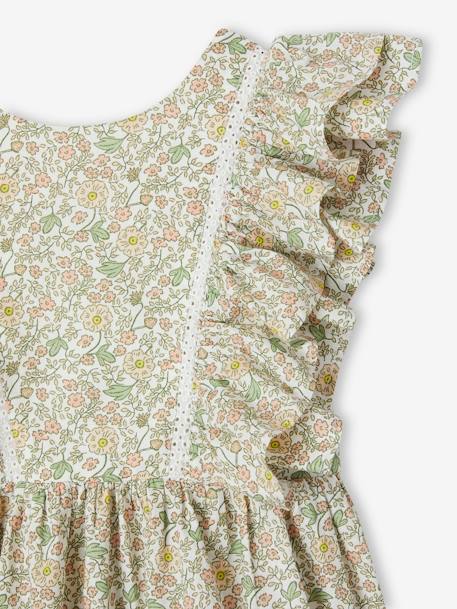 Blusa de ceremonia con volantes estampada de flores para niña vainilla 