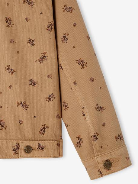 Chaqueta de flores para niña beige estampado 