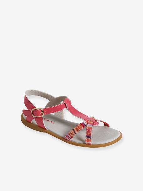 Sandalias fantasía con borlas para niña amarillo+lote rosa 