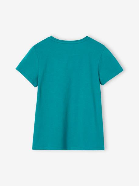 Camiseta con mensaje, para niña azul marino+coral+fresa+rojo+vainilla+verde pino 