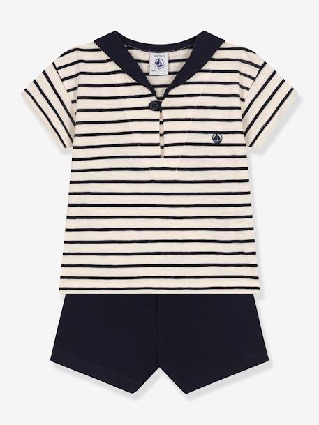 Conjunto de 2 prendas PETIT BATEAU beige jaspeado 