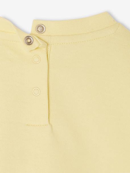 Sudadera basics de felpa para bebé amarillo pálido+rosado 