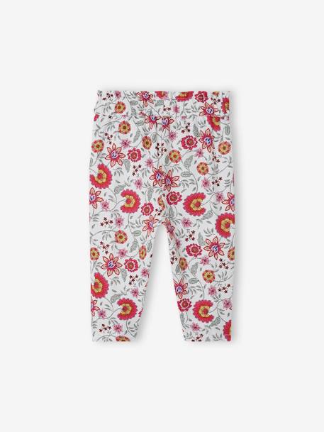 Pantalón floral con cintura elástica para bebé crudo 