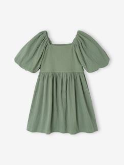 -Vestido de ceremonia para niña con smocks y tejido con relieve