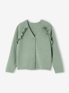 Niña-Jerséis, chaquetas de punto, sudaderas-Chaqueta de punto con volantes, para niña