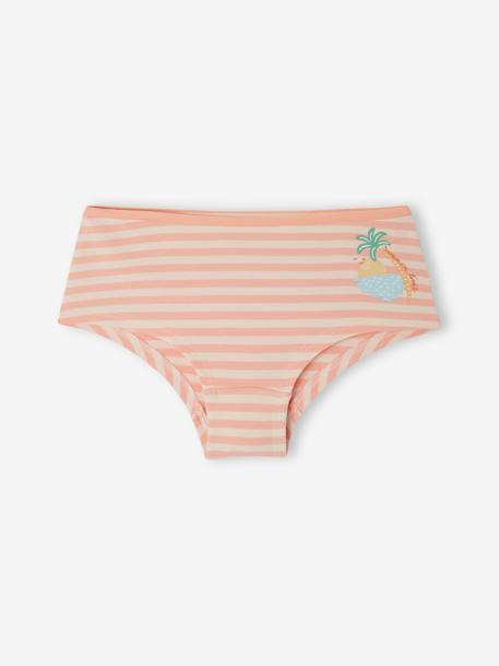 Pack de 5 shorties 'summer' de algodón orgánico para niña melocotón 