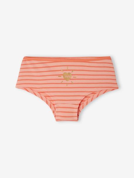 Pack de 5 shorties 'summer' de algodón orgánico para niña melocotón 