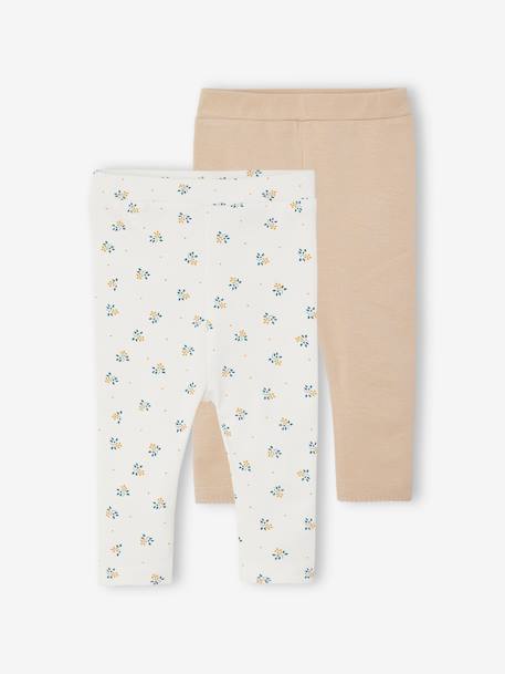 Bebé-Pantalones, vaqueros -Pack de 2 leggings básicos para bebé